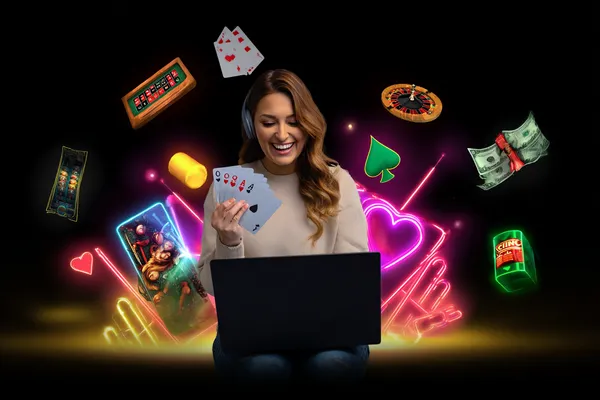 LINEBEF Live Games — Take part in high-energy casino action A glowing roulette wheel with cascading chips, symbolizing the engaging live and instant-win games available on LINEBEF.